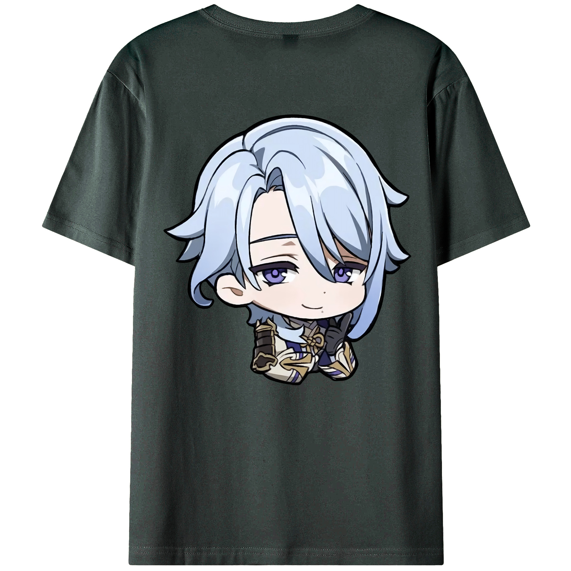 げんし神 神里綾人 かみさとあやと genshin Kamisato Ayato 綿100％ メンズ半袖Tシャツ（バックプリント） 通気性